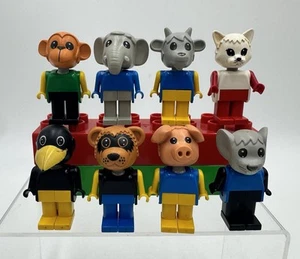 Vintage Lego Fabuland Figur Lot Ziege Maus Elefant Krähe Affe Katze Waschbär - Bild 1 von 9