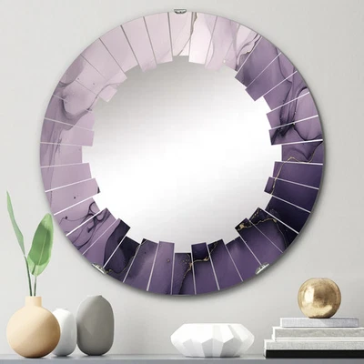 Fractales Designart "Nubes de tinta de mármol púrpura y gris X" Foto 1 de 4