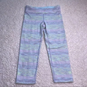 Ivivva Green Yellow Cropped Leggings 10 - Picture 1 of 8