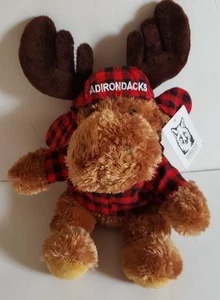 NWT Adirondack Moose Plush 5 inch Red Plaid Soft Cuddly Stuffed Animal - Picture 1 of 8
