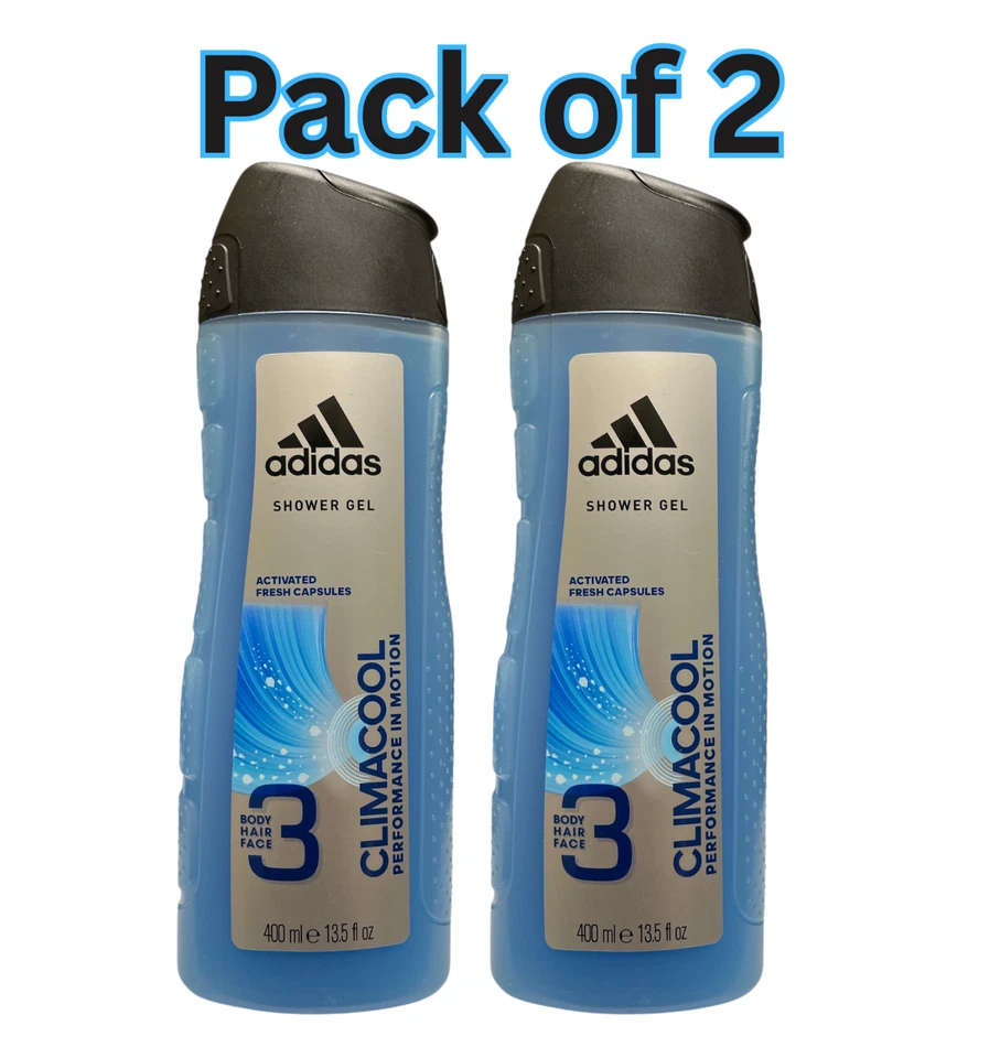 Adidas Climacool 3-in-1 Shower Gel 13.5 fl oz x2, Body Hair Face, Fresh Capsules - Image 1 of 4