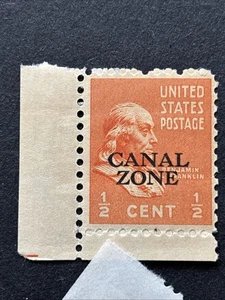 55627 CANAL ZONE Stamp US 1928 1/2c MNHOG Blind Perf Error EFD SP* - Picture 1 of 2