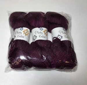Plucky Knitter Primo hilo peinado "barroco" (borgoña) 3 madejas - Imagen 1 de 1