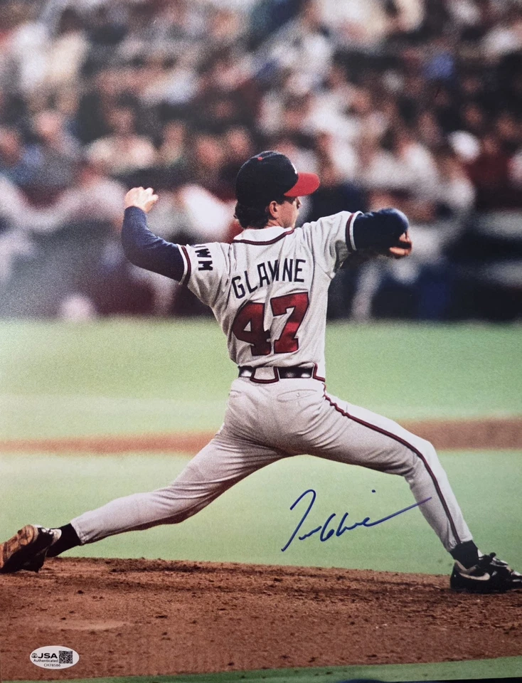 Tom Glavine Atlanta Braves HOF Mets Autographed 11x14 JSA COA  - Image 1 of 1