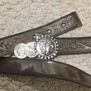 Women’s Flowered  Gunmetal Belt w/Coin Buckle (REDUCED) - Picture 1 of 2