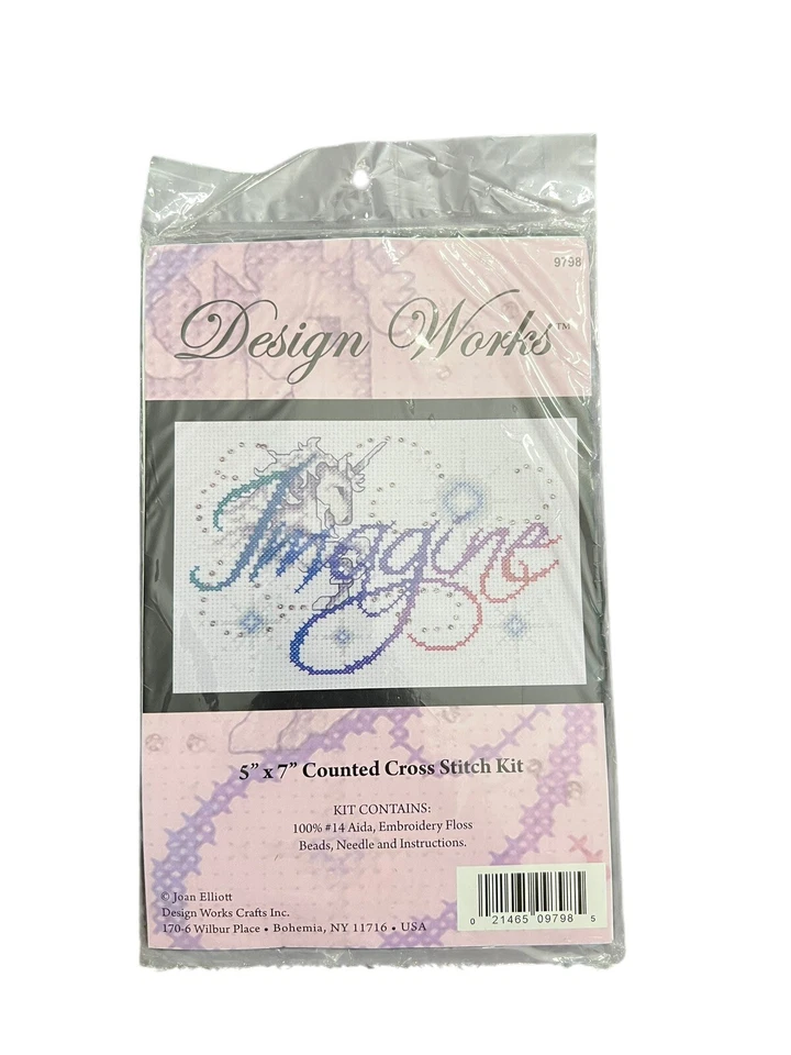 NEW Design Works Imagine Counted Cross Stitch Kit By Joan Elliott 9798 Unicorn - Image 1 of 4