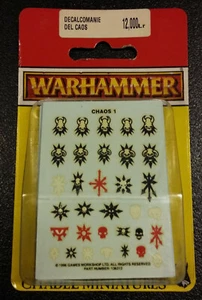 WARHAMMER FANTASY blister DECALCOMANIE DEL CAOS - CHAOS DECALS 10 sheets SEALED - Imagen 1 de 2