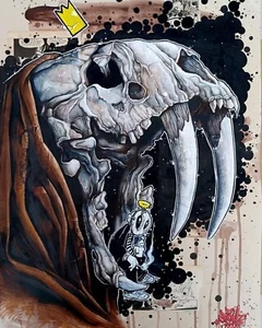 OPOIL technique Mixte Sur Papier 60x42cm KAWS/OBEY/MIST/FROST/PRO176/SPEEDY GRAP - Picture 1 of 1