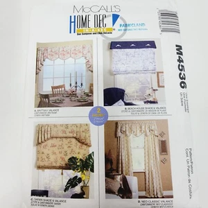 McCall's M4536 Home Decor Valance 4 Styles 26-100" Window 2 hr sewing pattern - Picture 1 of 3