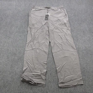 Lilysilk Pants Womens XL Grey Pockets Elastic Waist Pull On Wide Trousers Career - Picture 1 of 16
