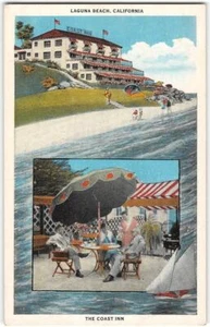 Postal de colección de la década de 1920 The Coast Inn California LAGUNA BEACH, CA Orange County - Imagen 1 de 2