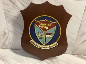USAF U.S. Air Force 458TH TACTICAL AIRLIFT SQUADRON wooden plaque - Picture 1 of 11