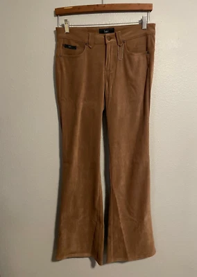 L.E.I. Pantalones Juniors Talla 9 Marrón Microfibra Acampanada Pierna Tiro Bajo Grunge Boho Y2K Foto 1 de 4