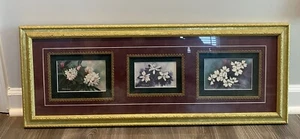 Vintage Charles Towle Gold Framed Signed Color Floral Flowers Print 32.5” x 12" - Picture 1 of 8