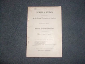 University of Minnesota Jan 1903 Agricultural Experiment Station Book Original - Bild 1 von 2