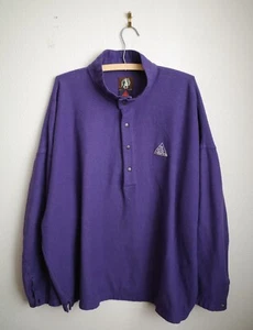 Vintage 90's Nike ACG DOG Size XXL Purple 1/2 Snap Button up Fleece Sweater EUC - Picture 1 of 4
