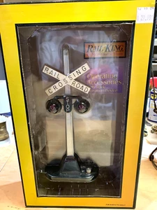 MTH Rail King #154 Automatic Highway Signal Black Base - Mint In Box 30-1074 - Picture 1 of 2