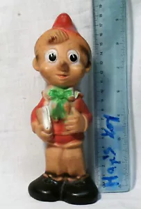 vintage PINOCCHIO Walt Disney RUBBER squeaky TOY DOLL PUPPET BISERKA ART - Picture 1 of 7