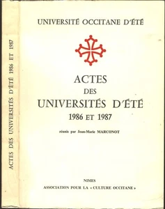 Akten okzitanischer Sommeruniversitäten 1986-1987 von Jean-Marie MARCONOT 1988 E.O. - Bild 1 von 6