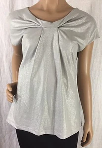 Top New York & Company plateado brillante para mujer talla S 150923/WBS - Imagen 1 de 11