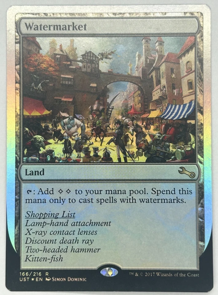 1x Watermarket FOIL - NEAR MINT - Unstable LAND RARE 166/216  - Image 1 of 1