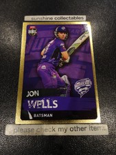 2015/16 TAP N PLAY CRICKET GOLD PARALLEL CARD NO.105 JON WELLS BBL