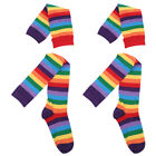  Mardi Gras Leg Warmers Over Knee Stockings with Strip High Socks