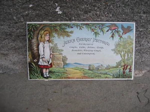 Tarjeta comercial pectorial Victorian Ayer's Cherry - Imagen 1 de 2