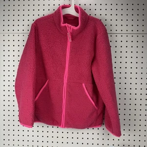 Cat & Jack sherpa fleece jacket dark pink girls S 6/7 zip front cozy NWT - Picture 1 of 5