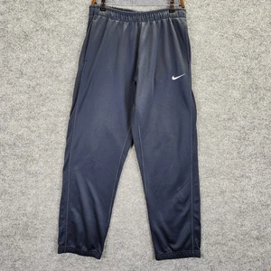 Nike Pants Mens Medium Navy Therma-Fit Fleece Joggers Sweats Swoosh Drawstring - Picture 1 of 14