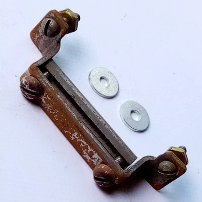 Leedy 1910 1 7/8" Snare Drum Butt Plate Halbkreis Klemme-Bar Nickel Indianapolis - Image 1 of 2