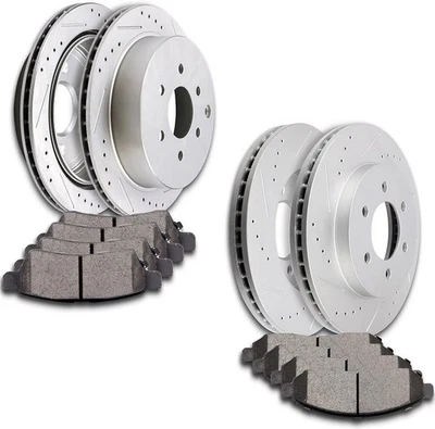 Передние и задние перфорированные тормозные колодки роторов для Nissan Xterra Frontier Suzuki Equator - Изображение 1 из 4