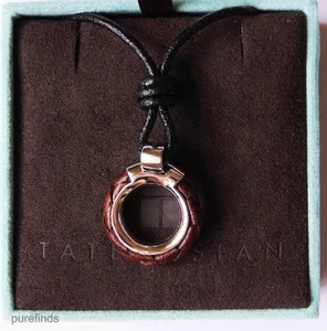 TATEOSSIAN LONDON LEATHER WHEEL SILVER 925 AND LEATHER CORD NECKLACE BNIB - Picture 1 of 7