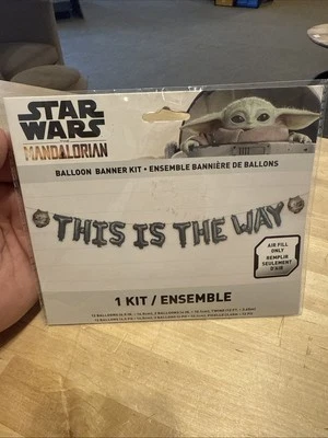Exhibición de globos de cumpleaños mandolorian de Star Wars pancarta de 12 pies esta es la manera NUEVO Foto 1 de 4