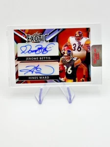 Jerome Bettis - Hines Ward - 1/1 Auto - 2023 Leaf Exotic - Pittsburgh Steelers - Picture 1 of 4