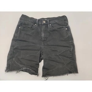 Levis klassische gerade schwarze Jeansshorts ausgefranster Saum Damengröße 4 - Bild 1 von 9