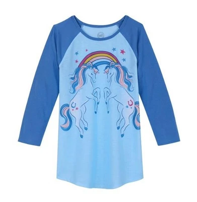 NUEVO NUEVO CON ETIQUETAS Niñas Talla XXL (18) Caballo y Arco Iris Manga Larga Vestido de Noche NACIÓN MARAVILLA Foto 1 de 2