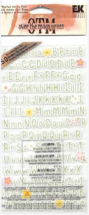 NIÑA FROTAR EN EL ALFABETO Álbum de recortes decorativo Página Pegatinas Sobre la Luna Prensa Foto 1 de 1