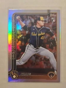 2025 Topps Update Craig Yoho RC #US261 Rainbow Foil Milwaukee Brewers - Picture 1 of 2