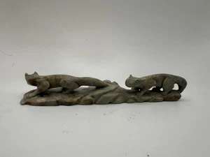 Zuni Hunting Running Foxes Fetish Lance Cheama *NEW* Picasso Marble F5075 - Picture 1 of 7