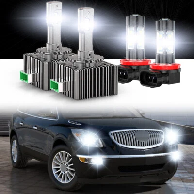 Para Buick Enclave 2013-2014 4x faros haz alto/bajo + bombillas antiniebla blanco Foto 1 de 4