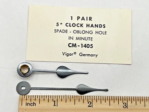 NOS VIGOR CM-1405 Spade Replacement Clock Hands Oblong Hole. For 5" Clock Dial - Picture 1 of 2