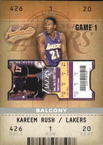 2002-03 Fleer Authentix Balcony Lakers Basketball Card #114 Kareem Rush/250