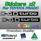 D4D turbo stickers decals x2 for Toyota Prado turbo diesel DUAL LAYER available 