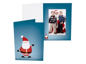 Paquete de 25 carpetas de fotos verticales impresas 4x6 Jolly Santa (mismo envío cualquier cantidad) - Imagen 1 de 2