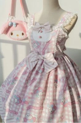 Cinnamoroll Kuromi My Melody Lolita Dress JSK Strap Skirt Girl Cosplay Costume - Image 1 of 4