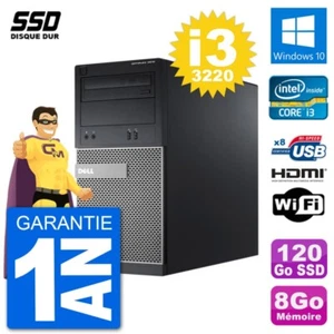 PC Dell 3010 MT i3-3220 RAM 8Go SSD 120Go HDMI Windows 10 Wifi - Photo 1/3