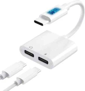 USB Typ-C Dual 2 in 1 Splitter Audio Adapter Kopfhörer Schnell-Ladekabel Musik - Photo 1/5