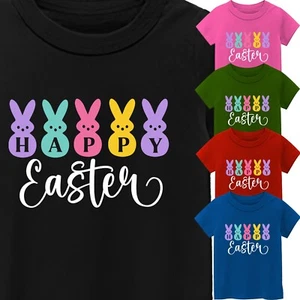 Men's Happy Easter Colorful Rabbit Funny Short Sleeve T-Shirt USAnew Gift Tee - Picture 1 of 14