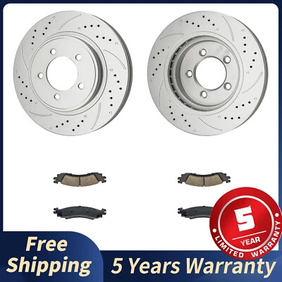 Front Drilled Brake Rotors Pads For Ford Explorer Mercury Mountaineer 2006-2010 - Image 1 of 4